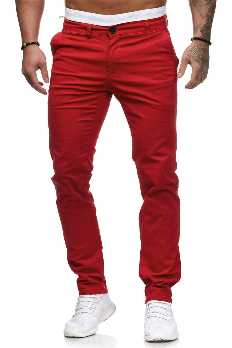 Mens Casual Solid Color Pants