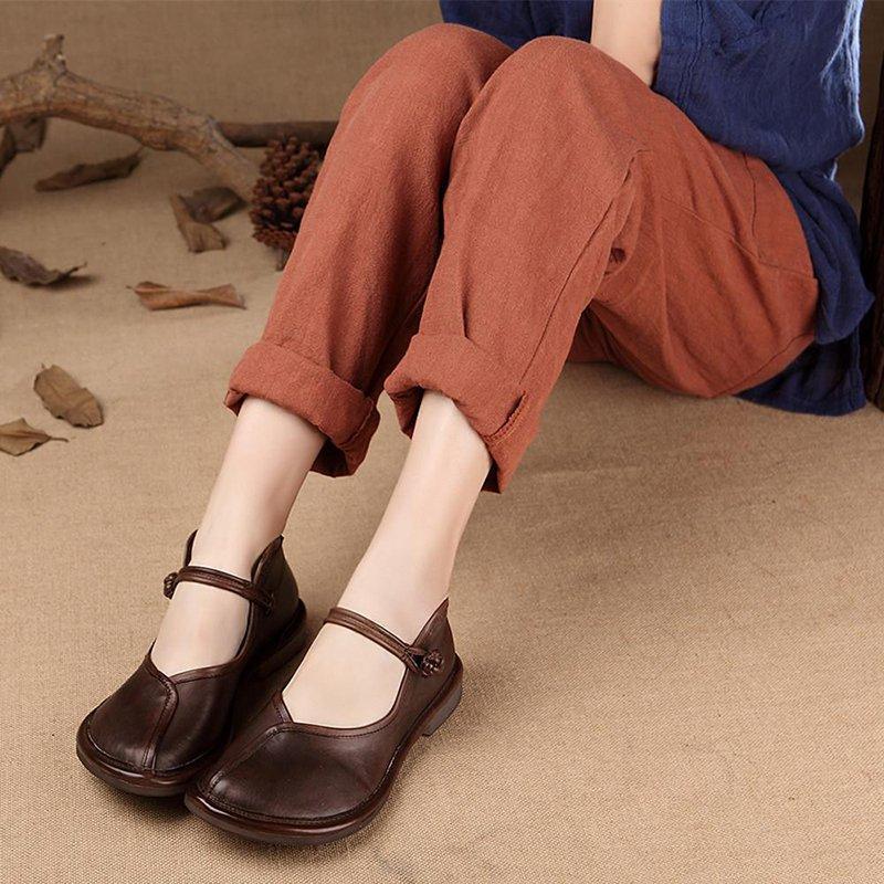 Women Casual Handmade Charlie Brown Flat Heel Shoes