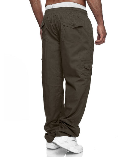 Men's Cargo Pants Relaxed Fit Sport Pants Jogger Sweatpants Drawstring Outdoor Trousers with Pockets