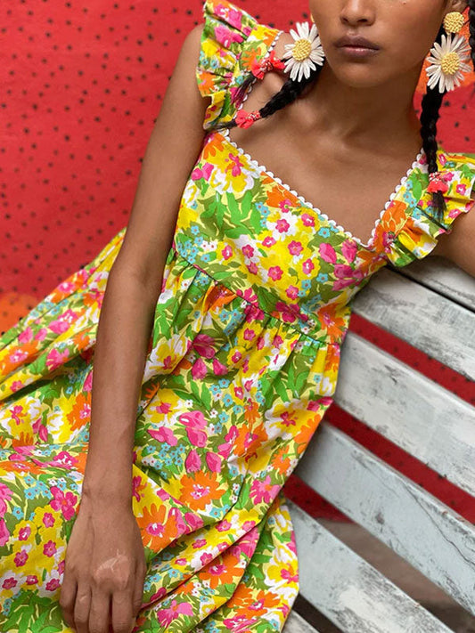 Frill floral dress