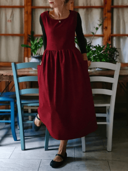 Dark Red Melange Apron