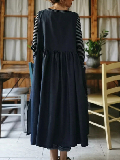 The Dark Blue Cotton & Linen Kitchen Apron