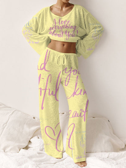 Women's Pink Long Sleeve Cotton Homewear Set