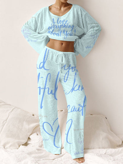 Women's Pink Long Sleeve Cotton Homewear Set