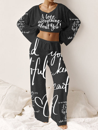 Women's Pink Long Sleeve Cotton Homewear Set