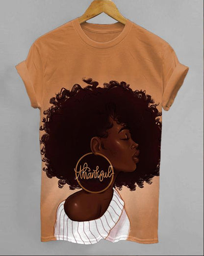 Thankful Afro Girl Unisex Short Sleeve Tshirt