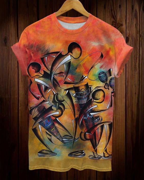 Dance Celebration Tribal Print Short Sleeve Tshirt