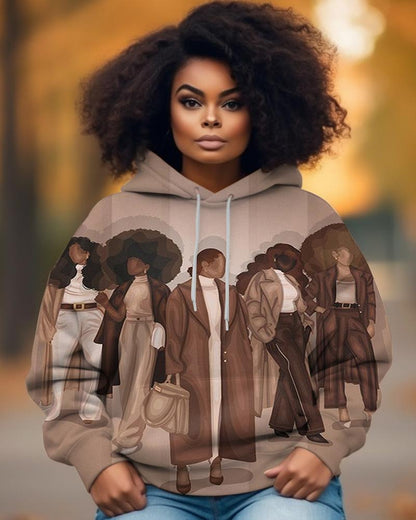 Black Girls Fashion Printed Women's Hoodies