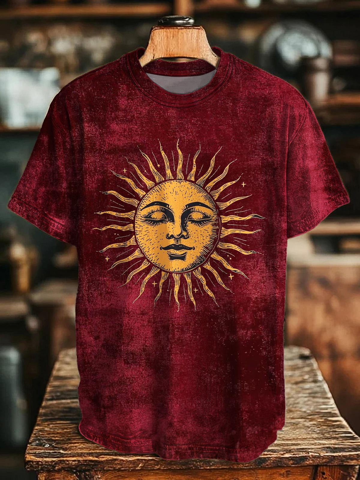 Hippie Sun Printed Crew Neck T-shirt