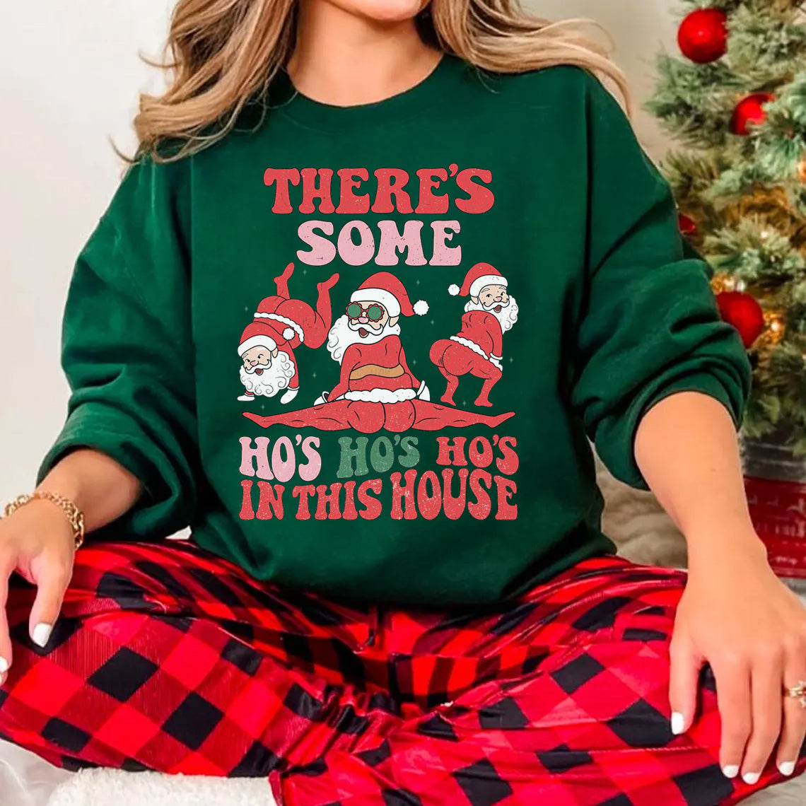 There's Some Ho Ho Ho In This House Funny Santa Claus Sweatshirt