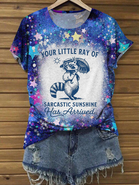 Your Little Ray Of Sarcastic Sunshine Funny Text Print T-shirt