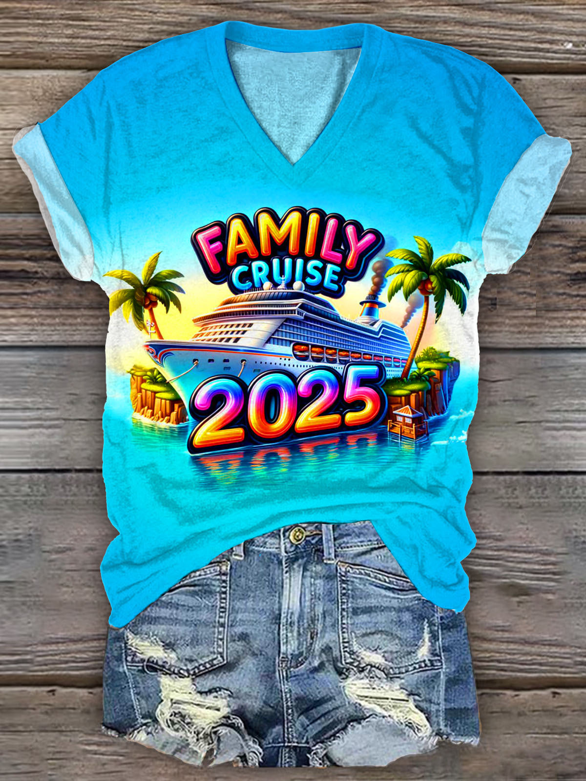 Family Cruise 2025 V Neck T-Shirt