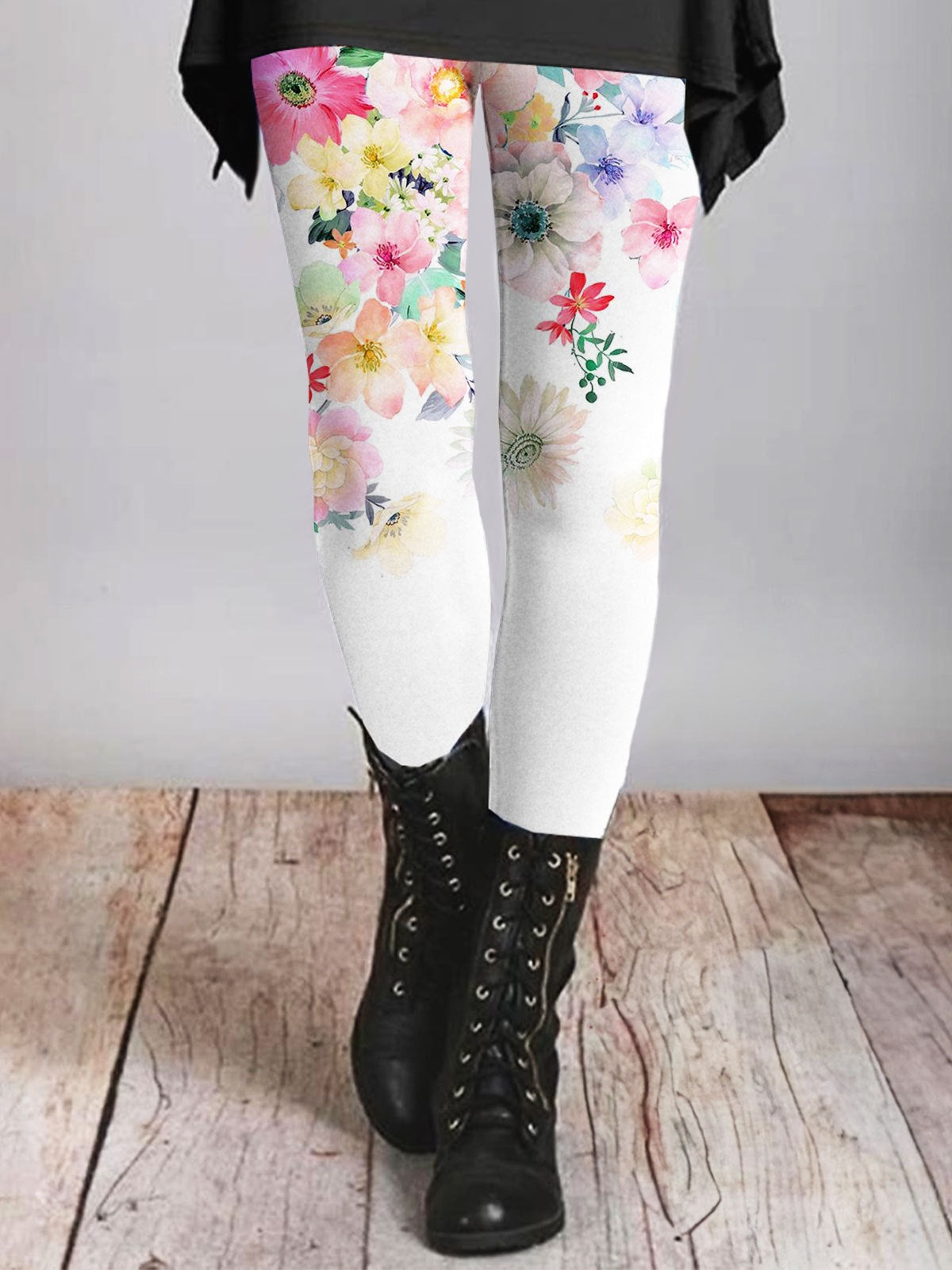 Simple Floral Print Leggings