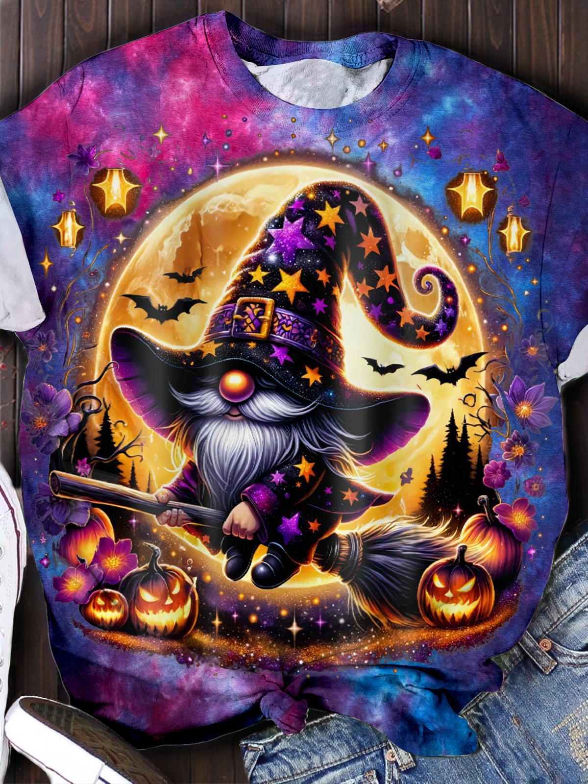 Halloween Gnome Crew Neck T-shirt