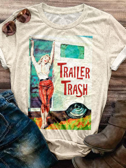 Trailer Trash Crew Neck T-shirt