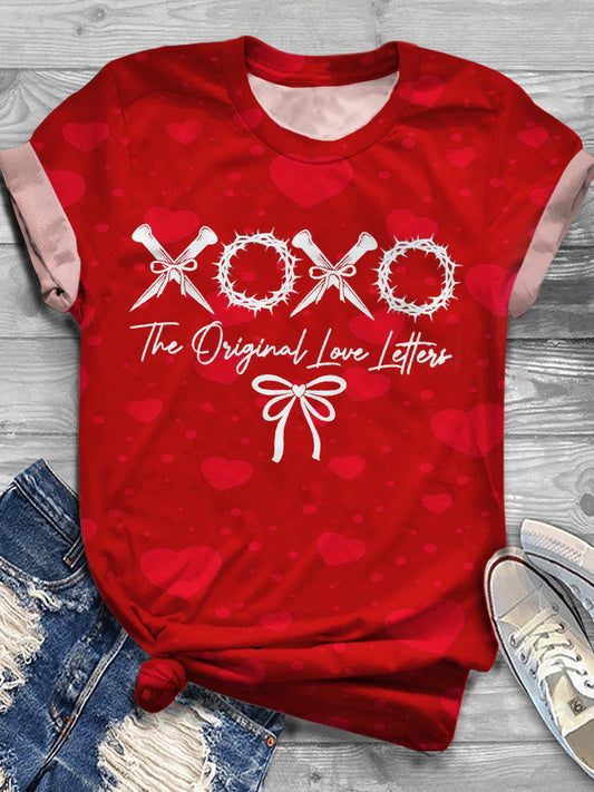 XOXO Original Love Letter Christian Valentine's Day Crew Neck T-shirt