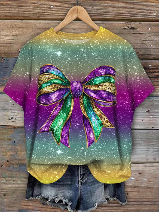 Coquette Bow Mardi Gras New Orleans T-shirt