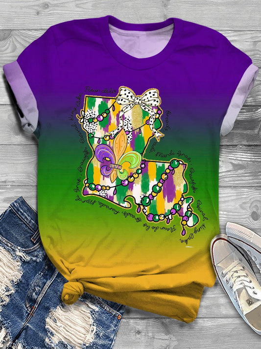 Coquette Mardi Gras Crew Neck T-shirt