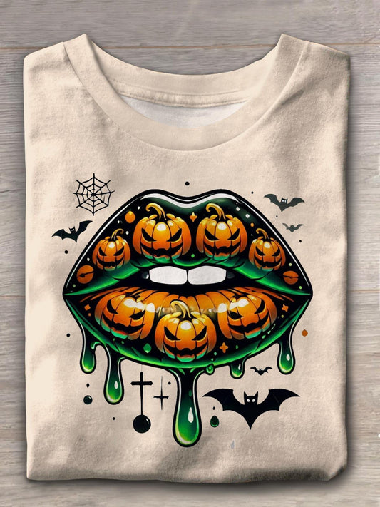 Pumpkin Lips Crew Neck T-shirt