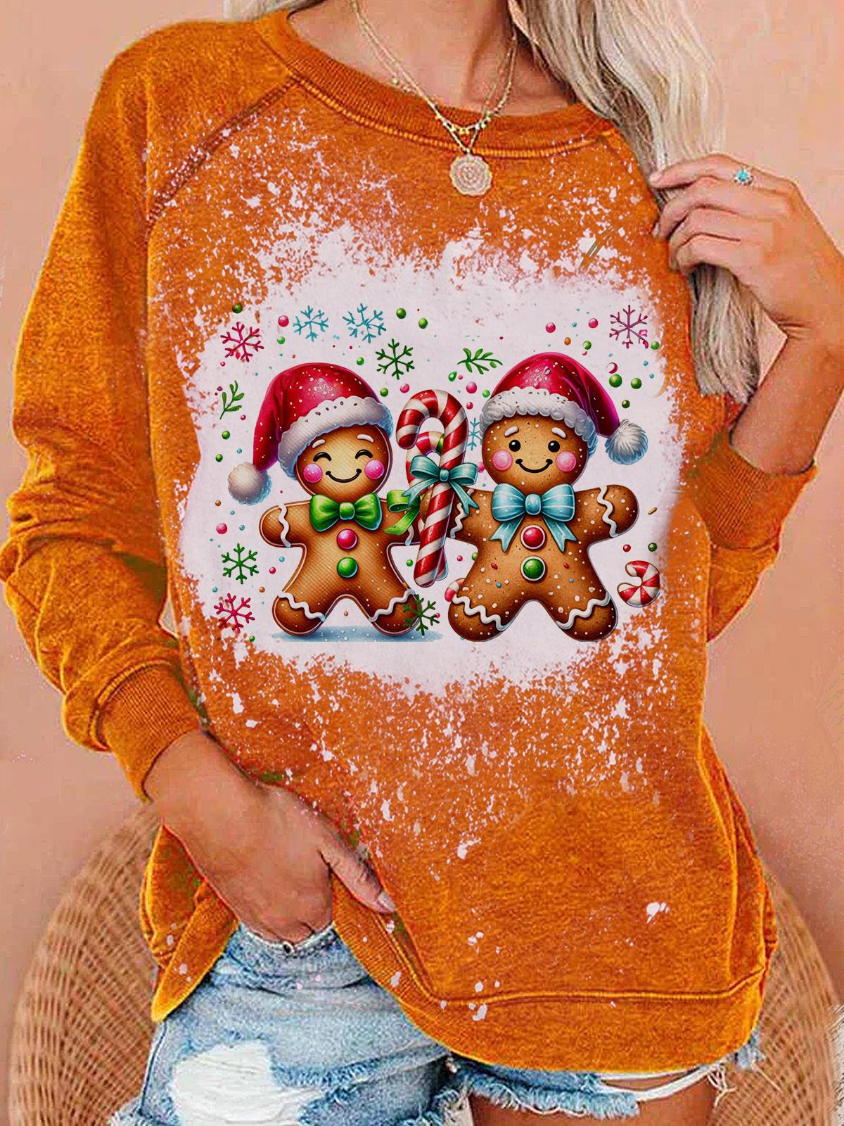 Women's Christmas Cute Cookie Long Sleeve Sweatshirt