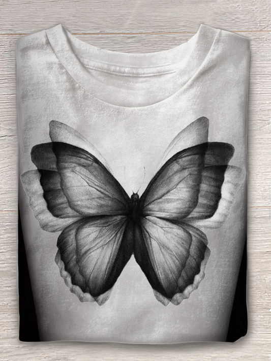 Abstract Butterfly Art Crew Neck T-shirt