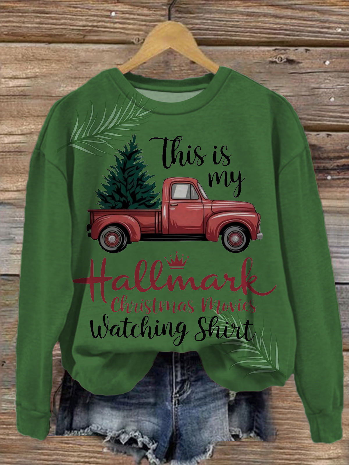 Hallmark Christmas Movies Printed Long Sleeve Casual Top