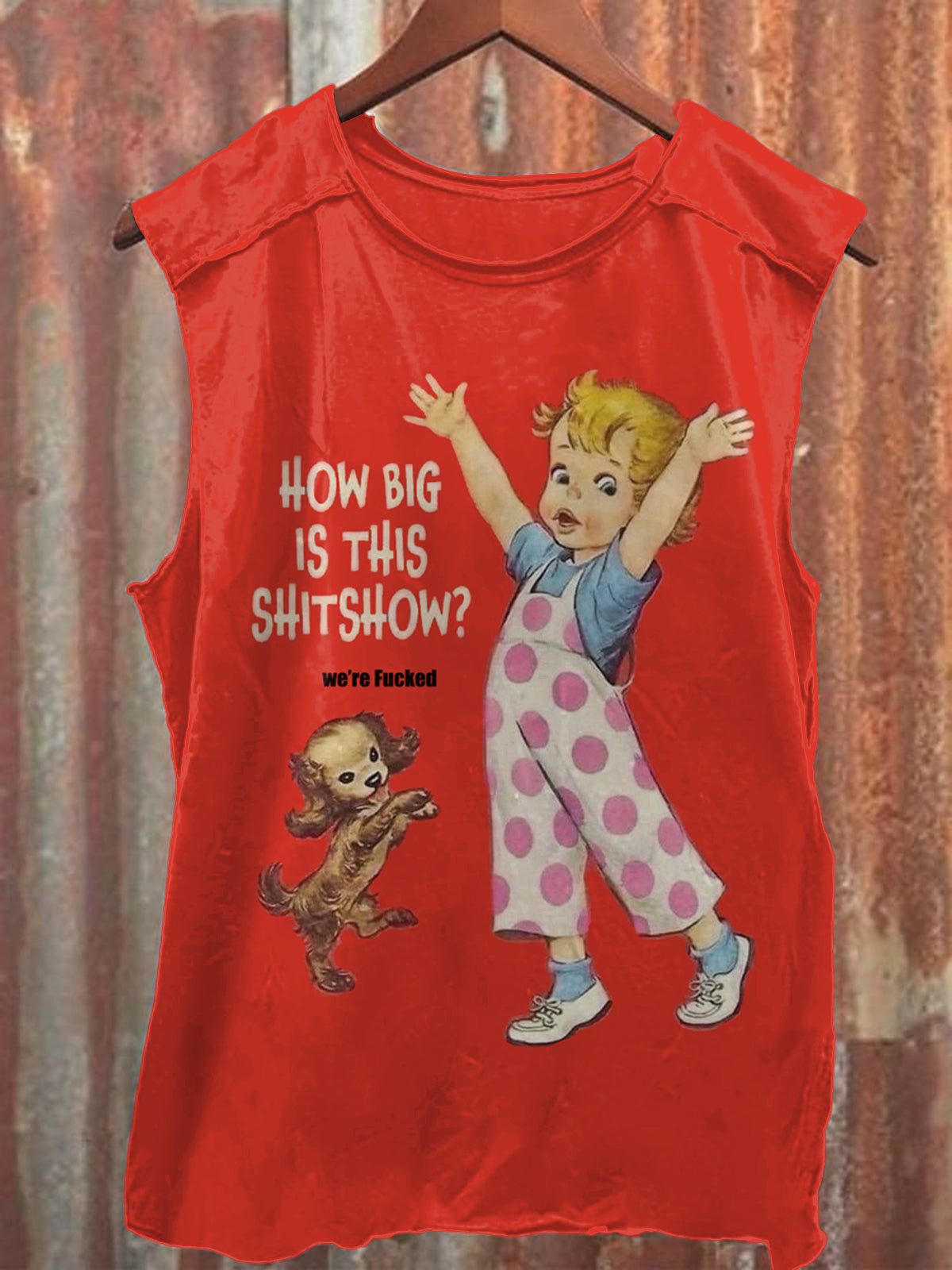 How Big Is This Shitshow Vintage Fun Print Tank Top