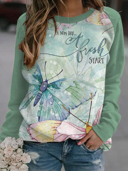 A New Day A New Fresh Butterfly Petals Casual Top