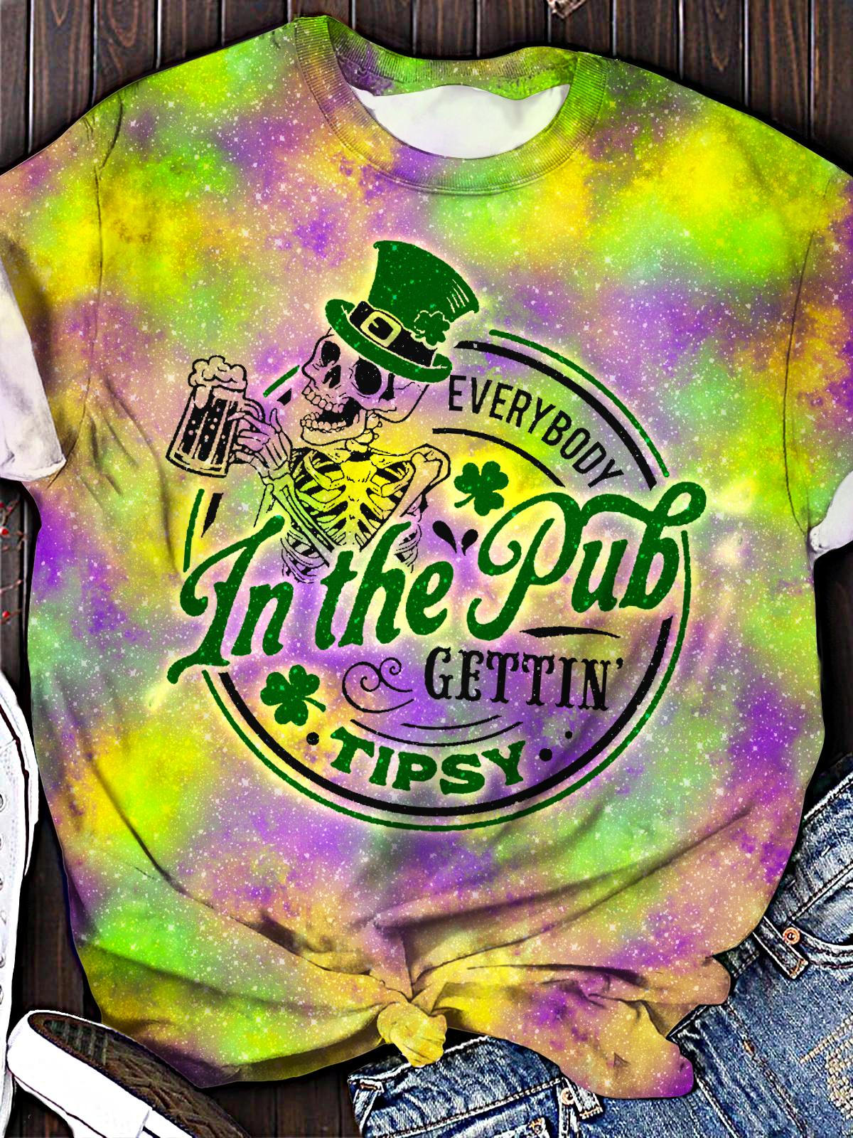 Everybody In The Pub Gettin Tipsy Crew Neck T-shirt