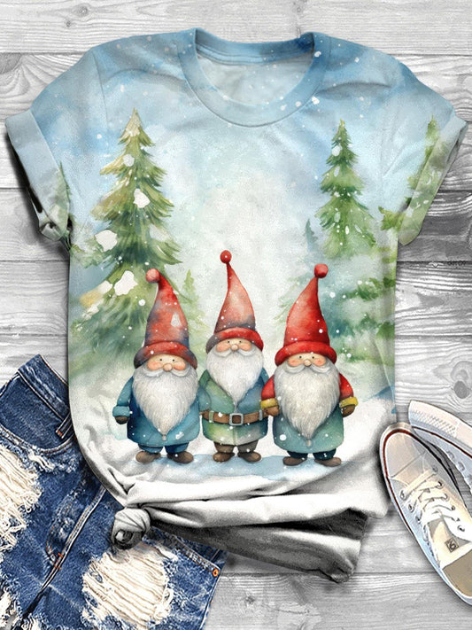 Winter Adventures Of The Gnomes Crew Neck T-shirt