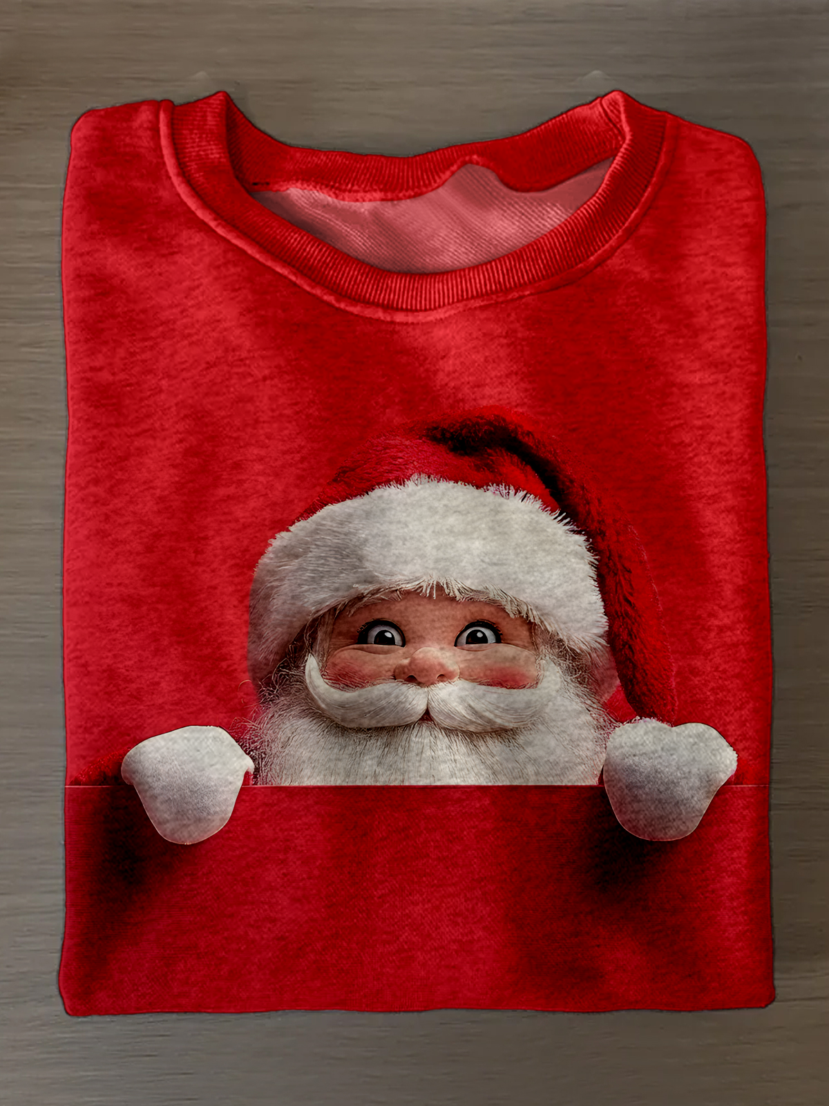 Fun Santa Claus Printed Long Sleeve Casual Top