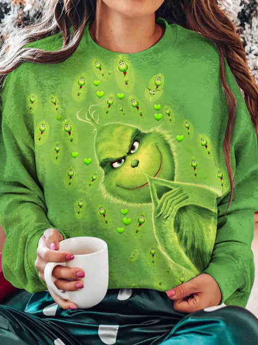 Women's Character Elf Cute Print Long Sleeve Top