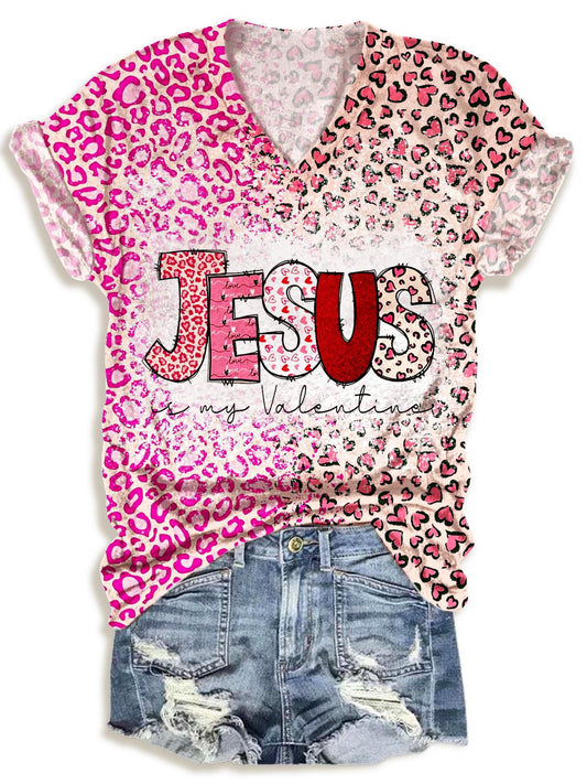 Jesus Is My Love Valentine's Day V-Neck T-Shirt