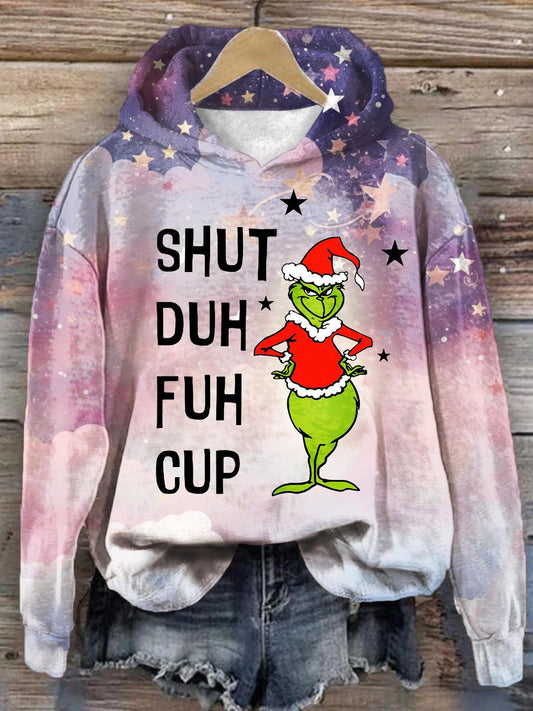 Shut Duh Fuh Cup Character Print Long Sleeve Top