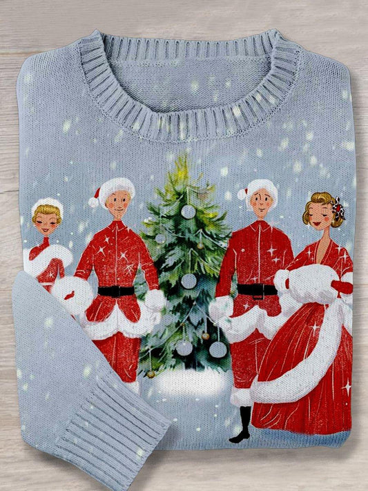 Merry White Christmas Xmas Crew Neck Sweater