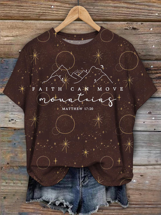 Faith Can Move Mountains Crew Neck T-shirt