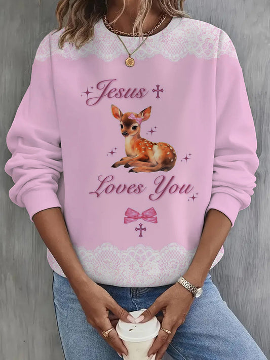 Jesus Loves You Long Sleeve Casual Top