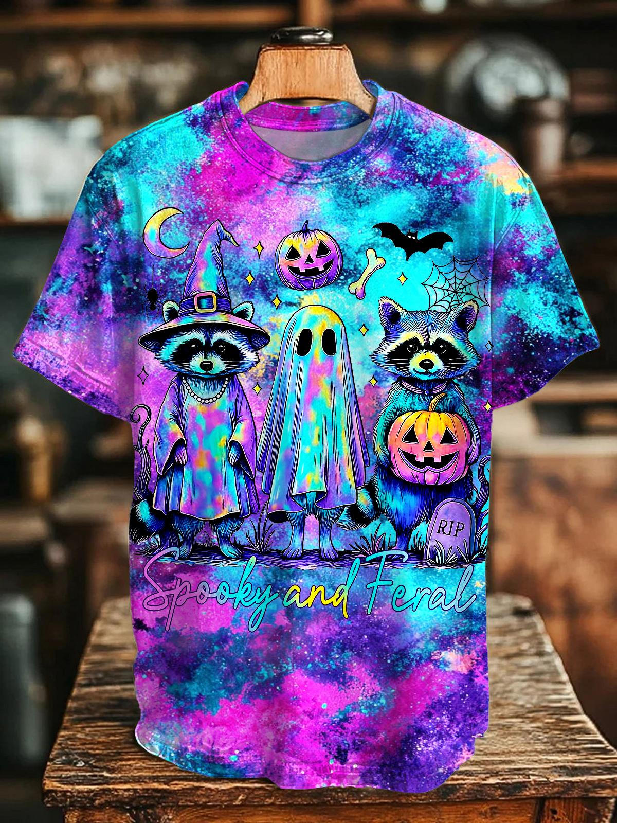 Hippie Halloween Pumpkin Crew Neck T-shirt