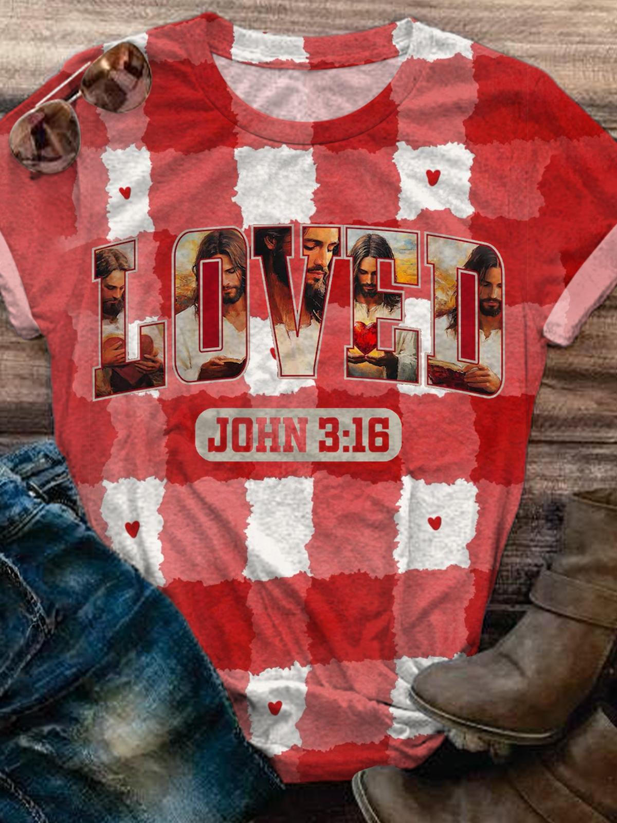 Loved John 3:16 Christian Valentines T-shirt