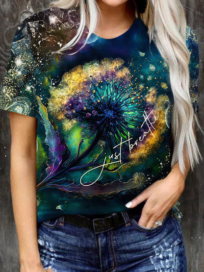 Psychedelic Dandelion Crew Neck T-shirt