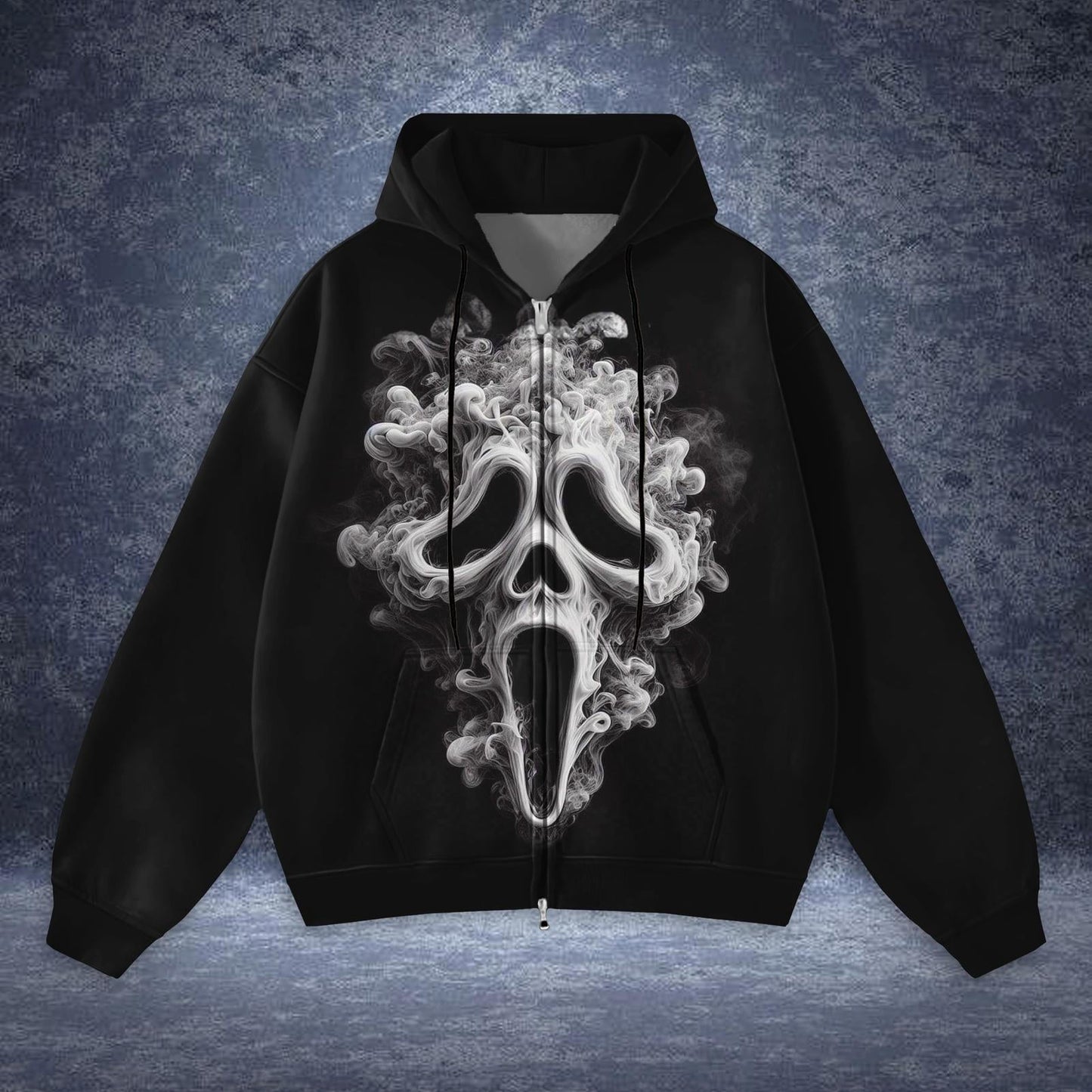 Halloween Print Zippered Sweatshirt Jacket