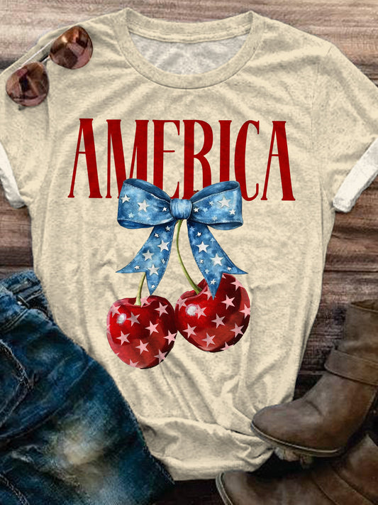 America Cherries 4th of July T-shirt