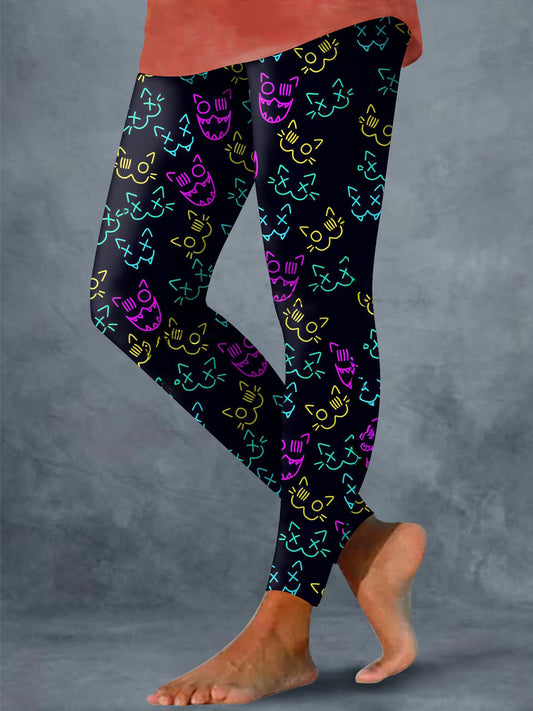 Women's Halloween Cat Print Leggings