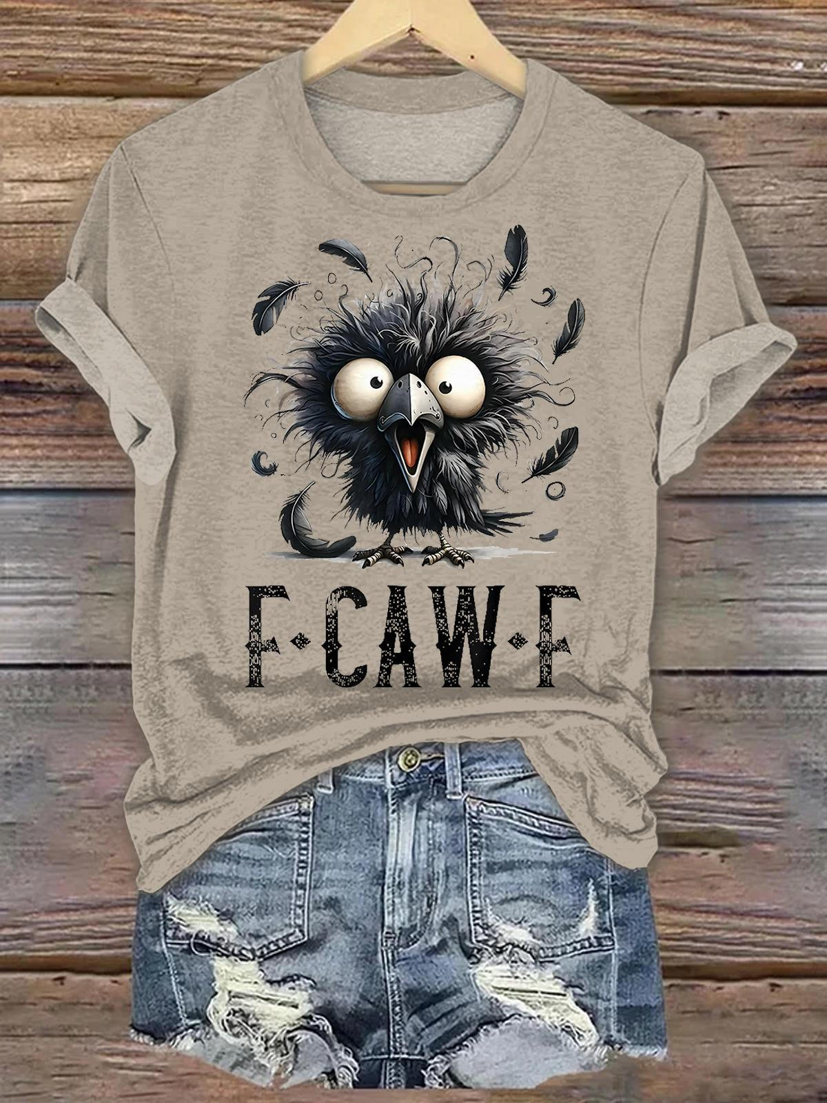 F-Caw-F Crew Neck T-shirt