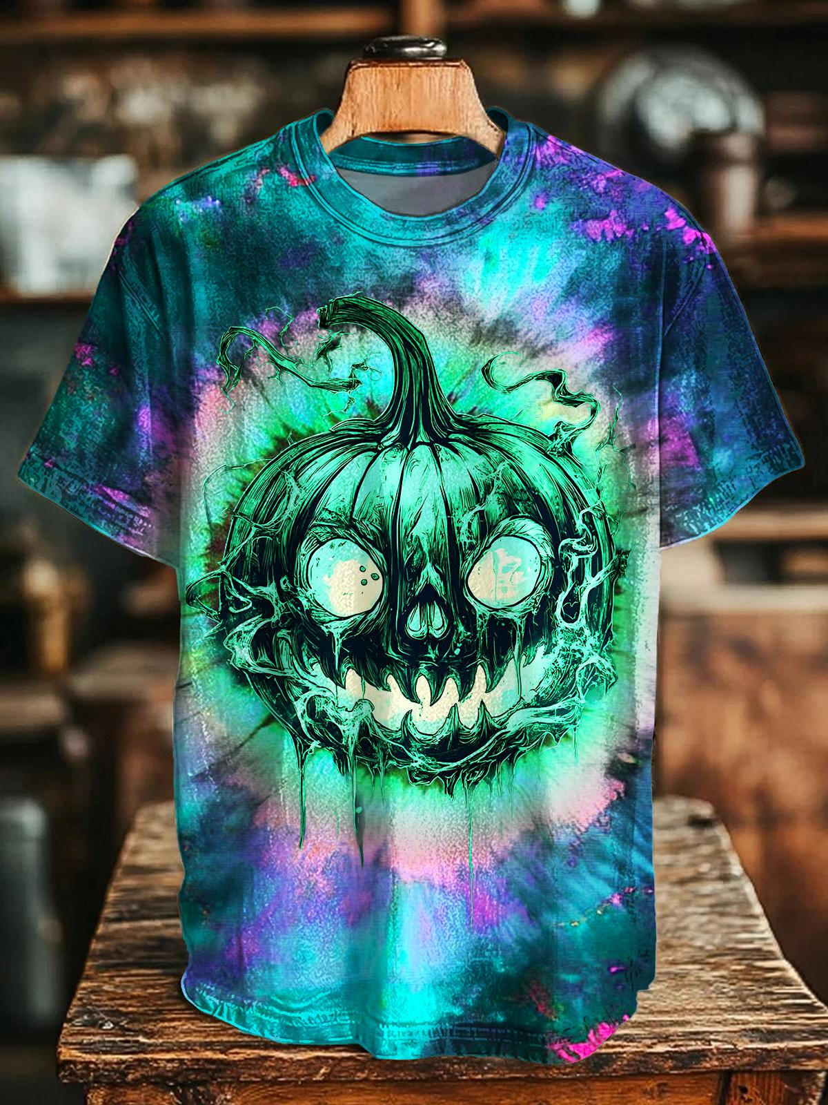 Halloween Horror Pumpkin Crew Neck T-shirt