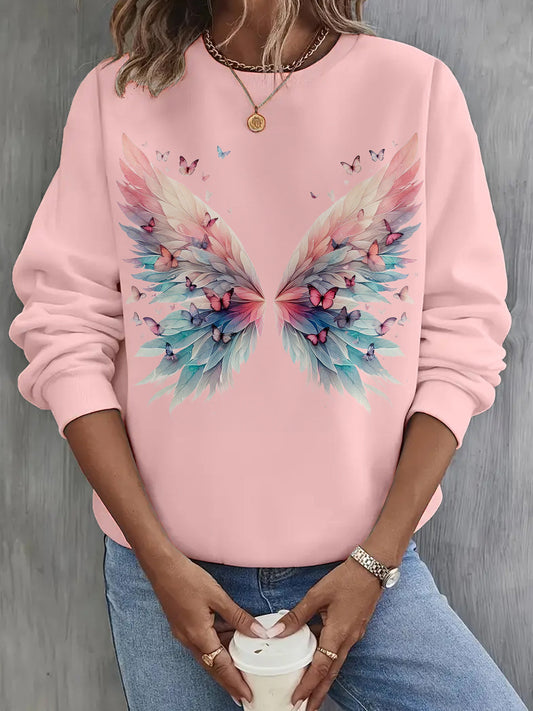 Women's Butterfly Long Sleeve Casual Top