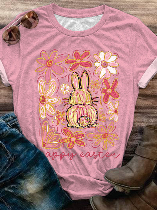 Happy Easter Bunny Crew Neck T-shirt