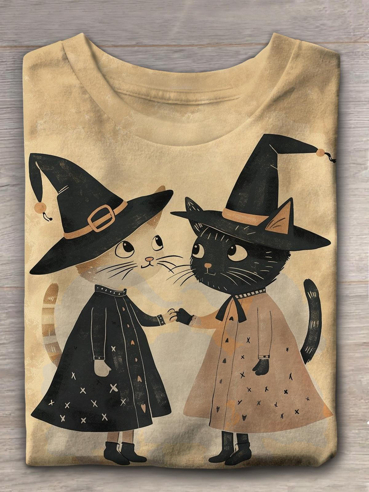 Halloween of Cats Crew Neck T-shirt