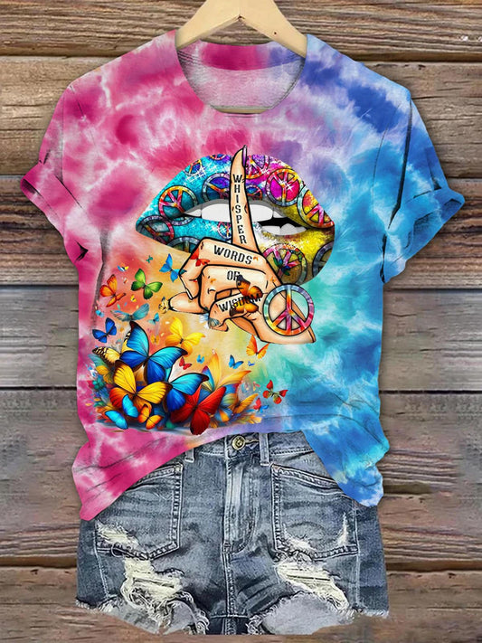 Hippie Lady Crew Neck T-shirt