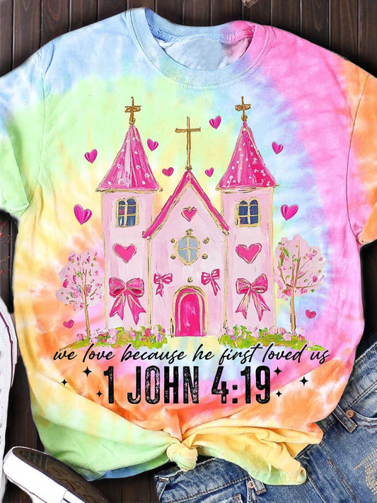 We Love Because He First Loved Us Jesus Valentine T-shirt